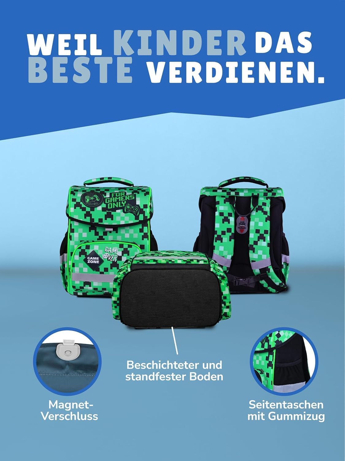 Basic Plus Schulranzen-Set, 9-teilig, mit Reflektoren, 9-teilig