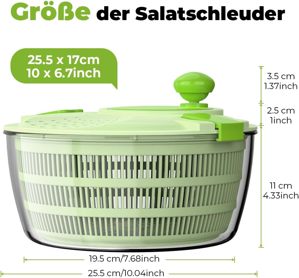Salatschleuder mit Kurbelantrieb, 4.5L