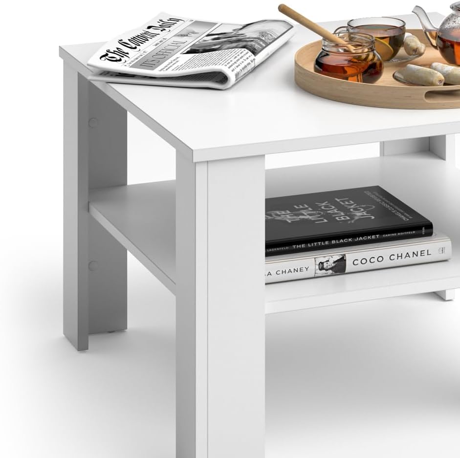 Couchtisch Homer, Weiss, 60x42x60 cm