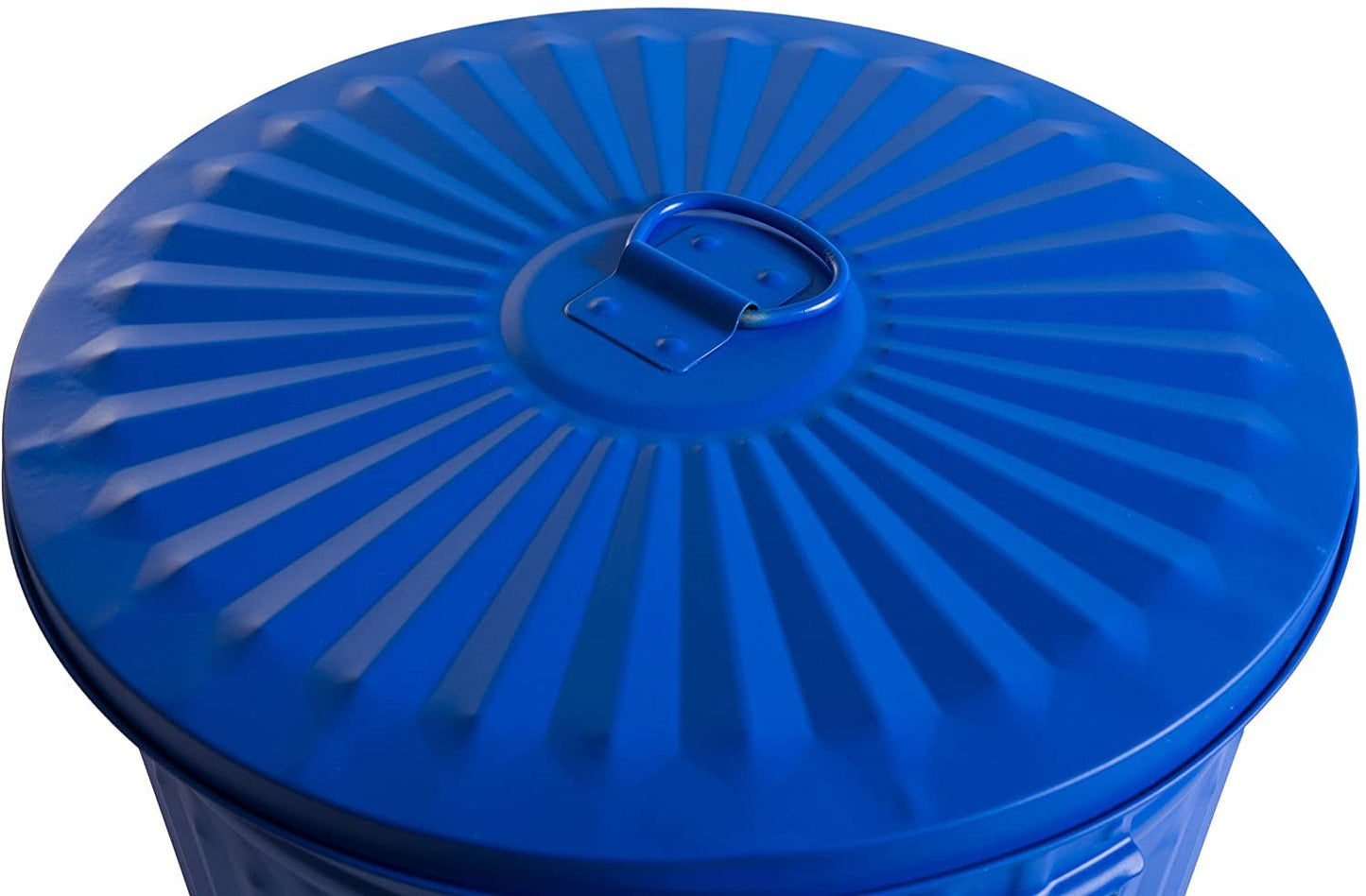 Retro-Mülleimer-Set mit Deckel, Blau Ø 21,5 cm Höhe 21,5 cm -4 Sets