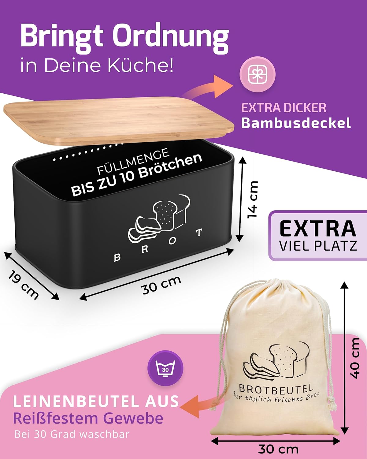 Brotkasten, Schwarz
