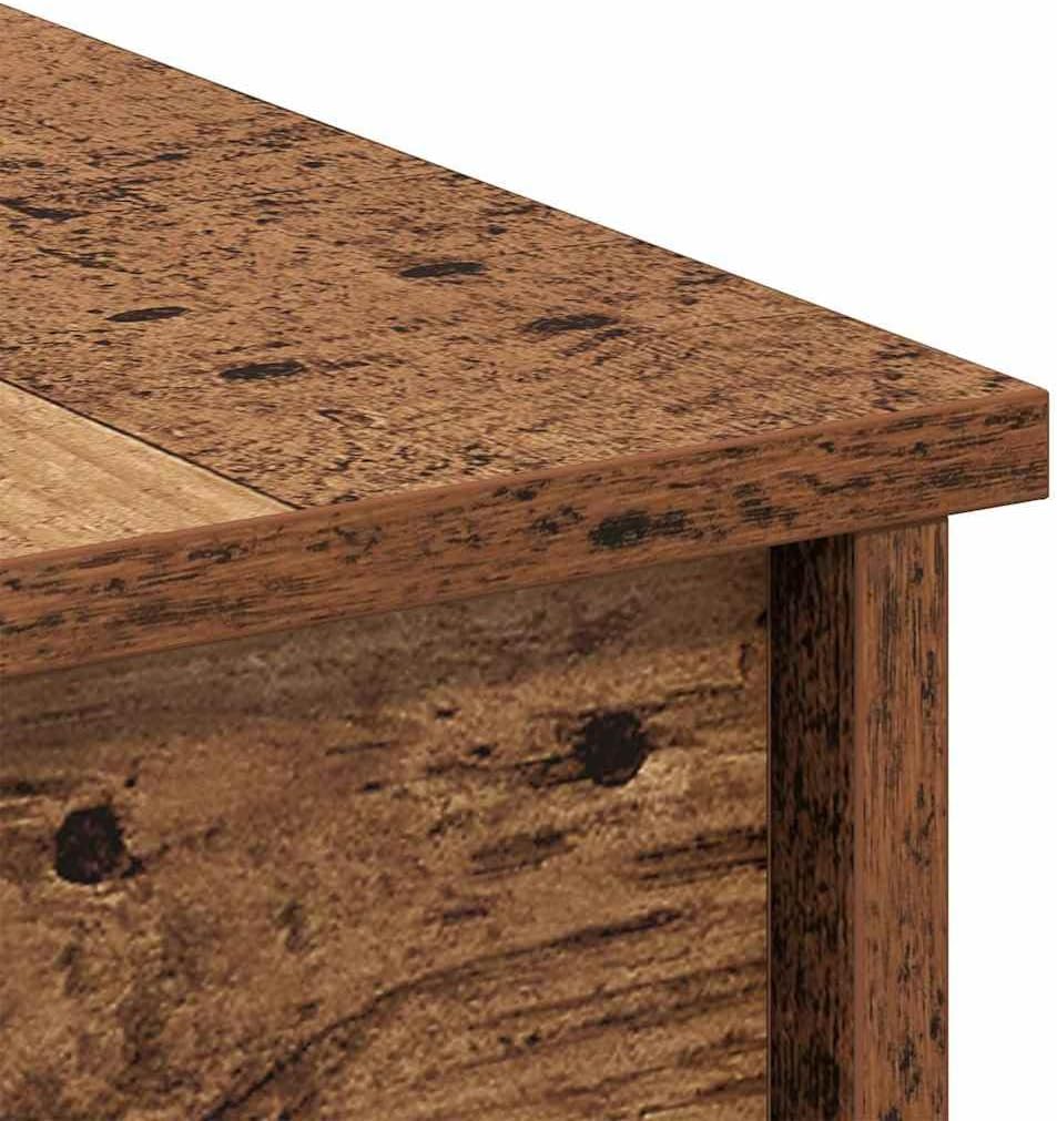 Rechteckiger Couchtisch mit Stauraum, Altholz 80 x 50.5 x 42.5 cm
