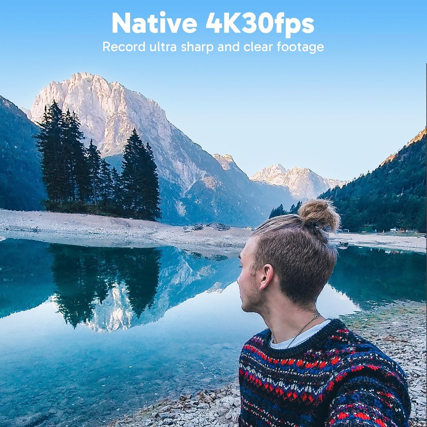 Action Cam 4K mit Stativ und Tasche, V50 X mit 60cm Stativ Selfie Stick und Tasche