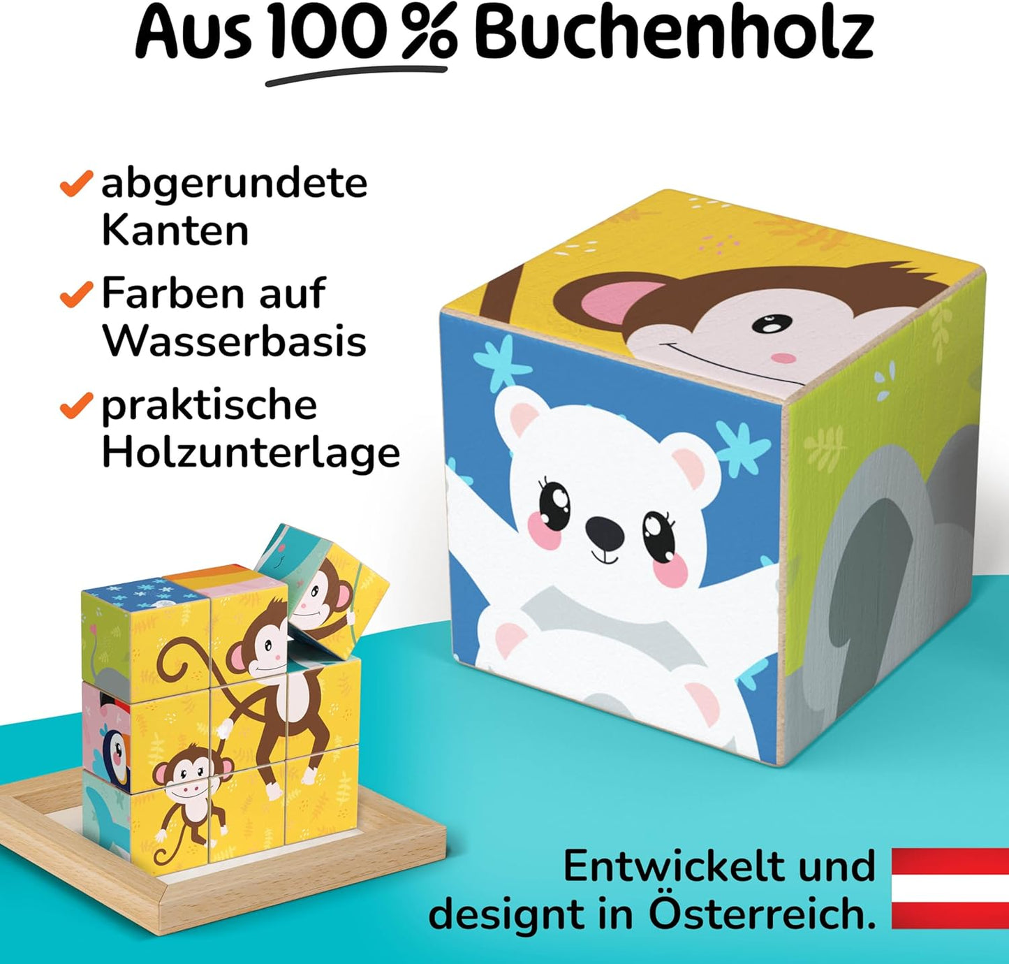 Bilderwürfel Puzzle aus Holz
