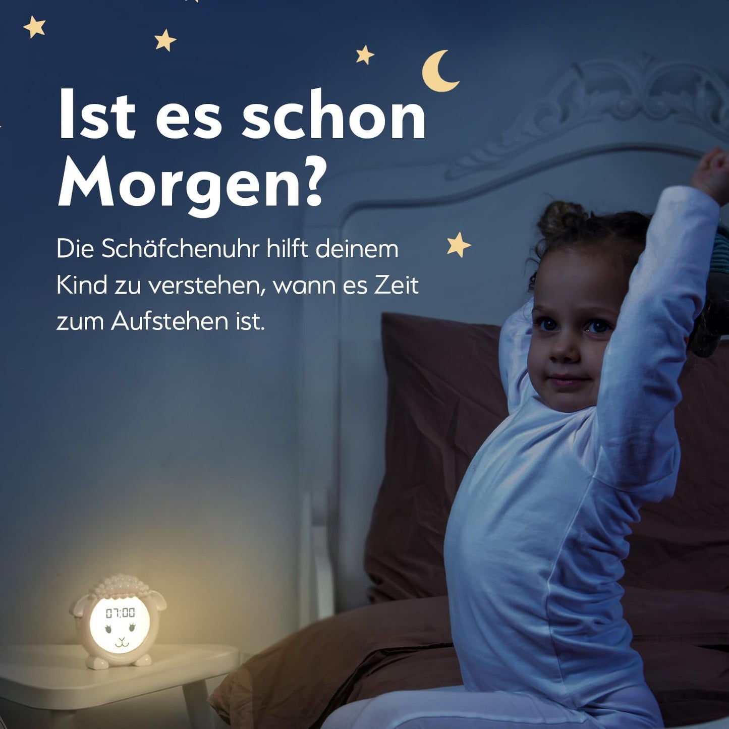 Schlaftrainer Lernwecker für Kinder mit Nachtlicht