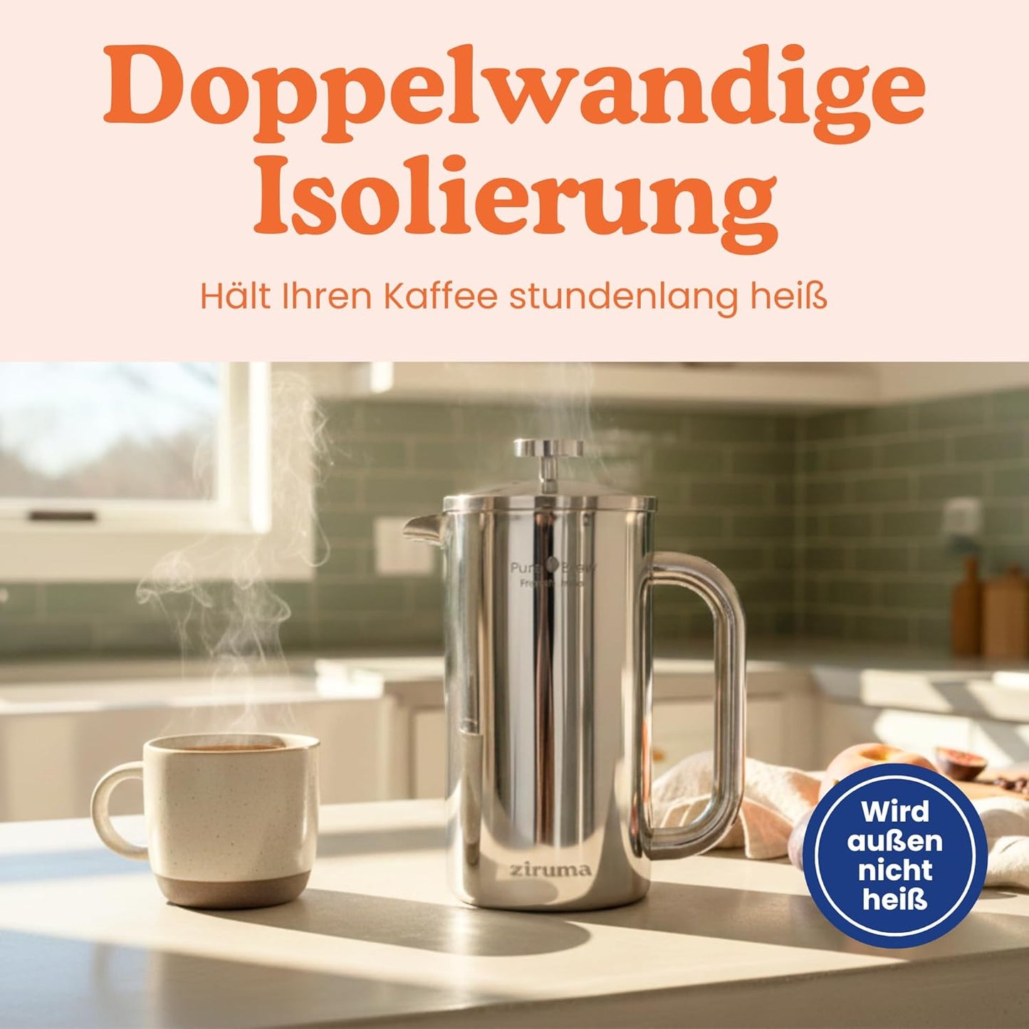 French Press aus Edelstahl