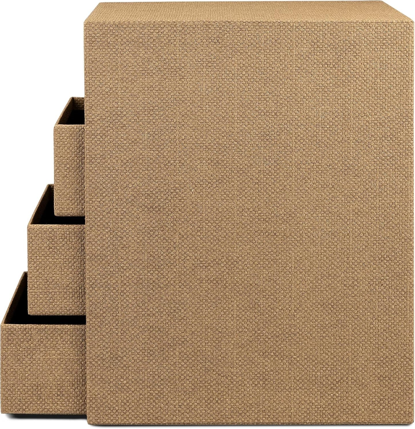 Schubladenbox mit 4 Schubladen, Haselnuss