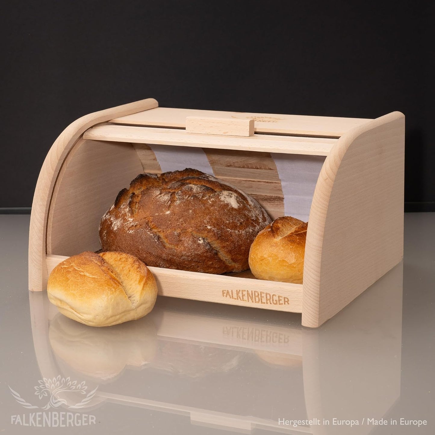 Brotkasten mit Roll-Deckel, Natur M