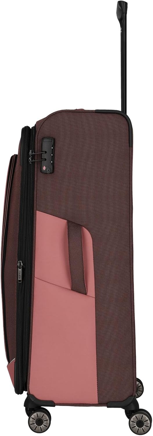 VIIA 4-Rollen Kofferset 4tlg., Trolley Set (L/M/S) + Reisetasche Frühlingsrose (Rot)