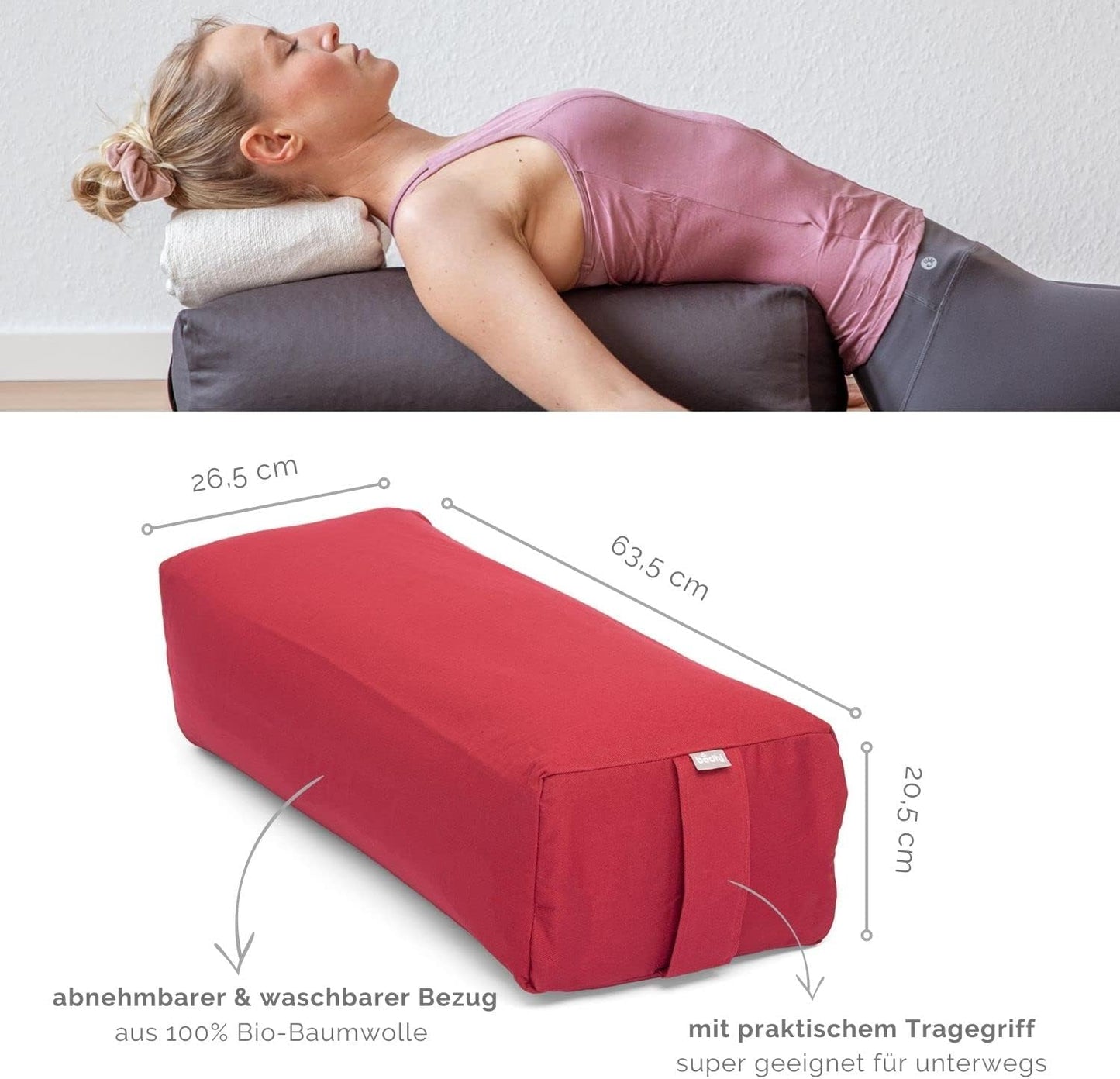Salamba Yoga Bolster Eco, bordeaux