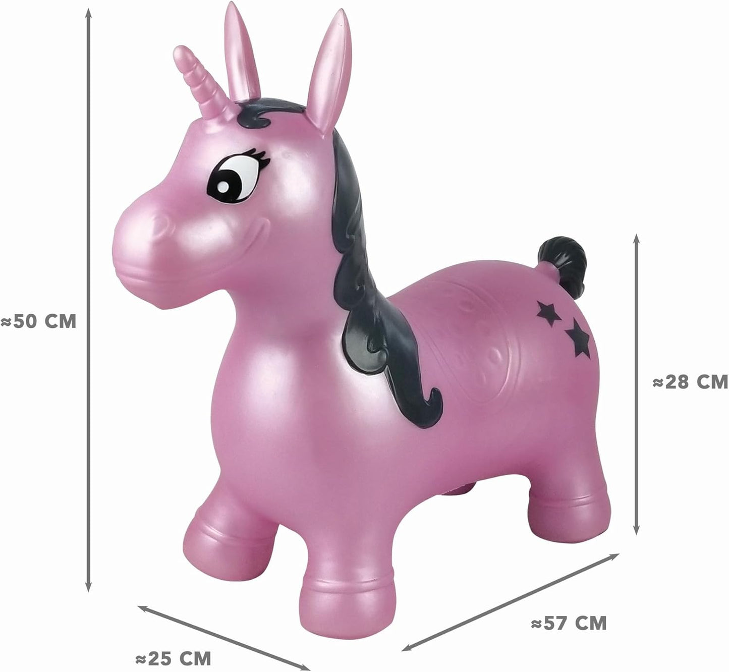 Aufblasbares Hüpf-Einhorn mit Pumpe, Einhorn _A
