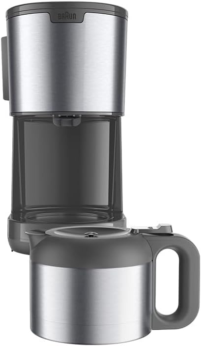 PurShine KF1505GY Filterkaffeemaschine mit Thermoskanne & OptiBrew System, Thermoskanne Grau