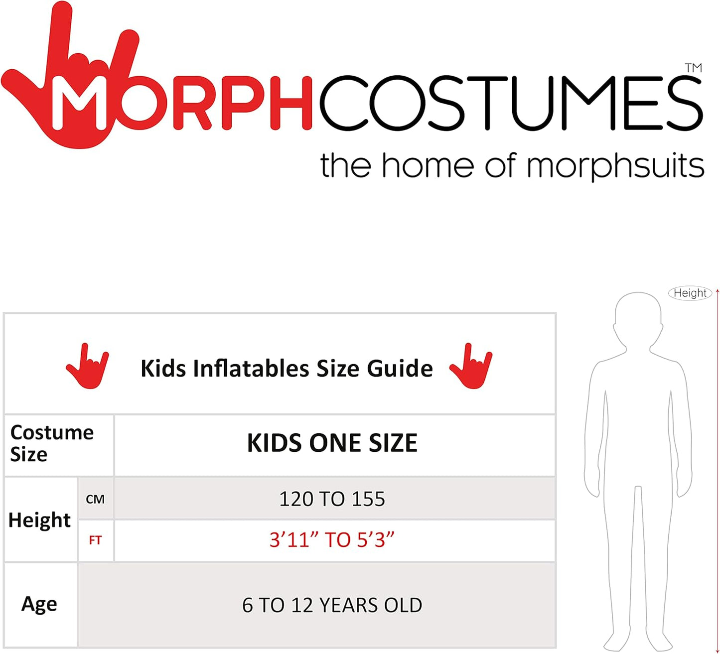 Aufblasbares Kinderkostüm Megamorph, Rot