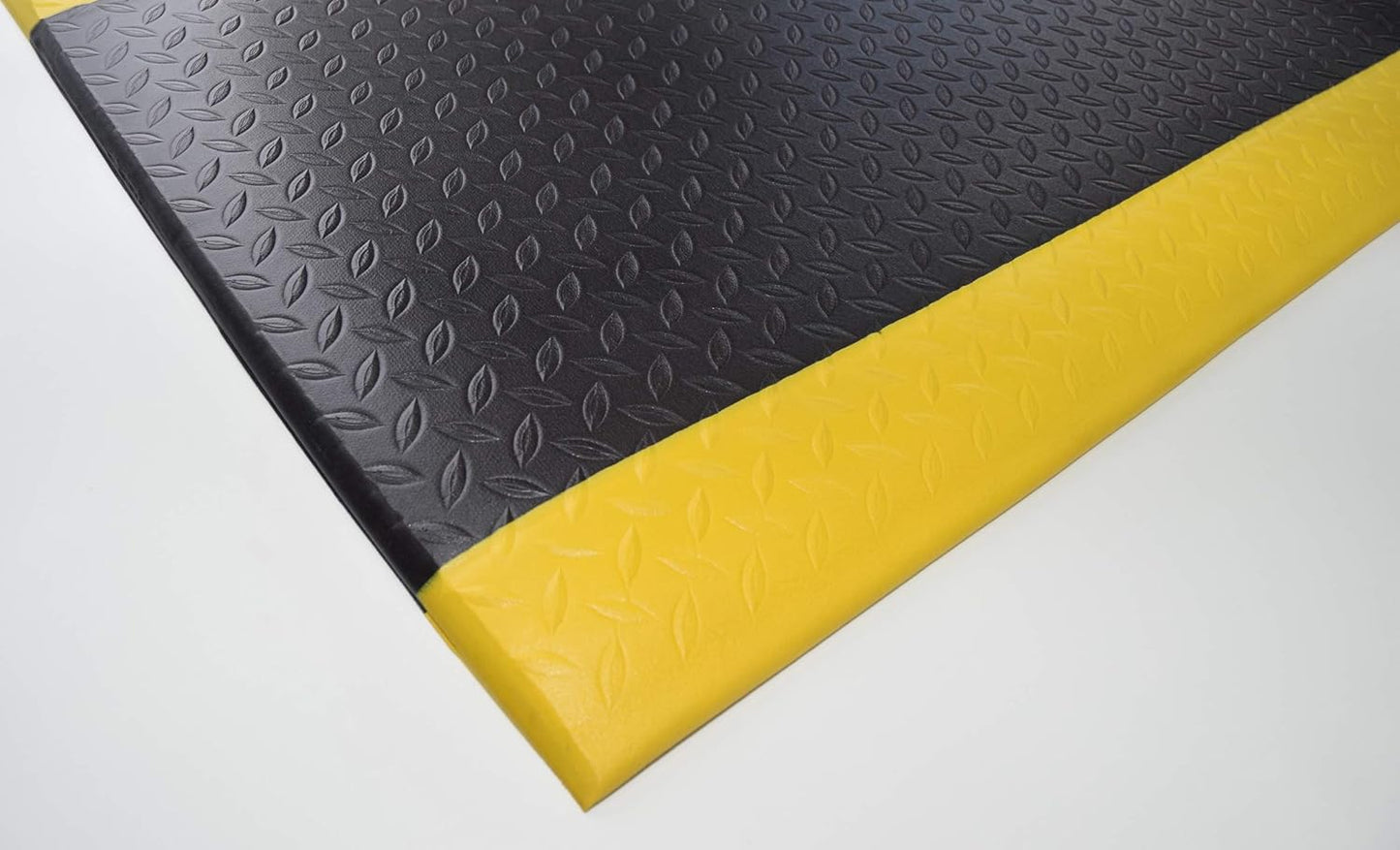 Ergonomische Anti-Ermüdungsmatte mit Rautenmuster (13mm), 60cm x 150cm Schwarz / Gelb