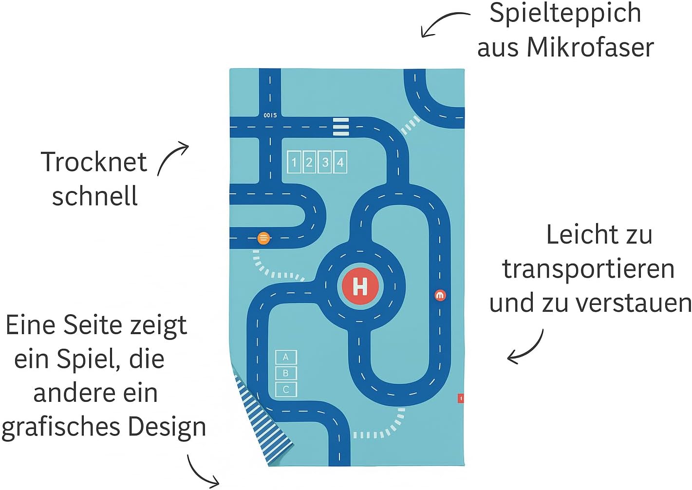 Strand- und Poolhandtuch für Kinder, Strasse L - 180 x 100cm