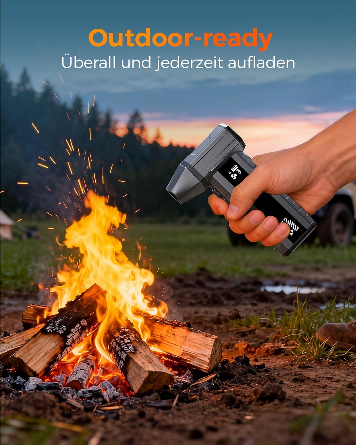 Elektrischer Air Duster mit Turbo-Gebläse, grau