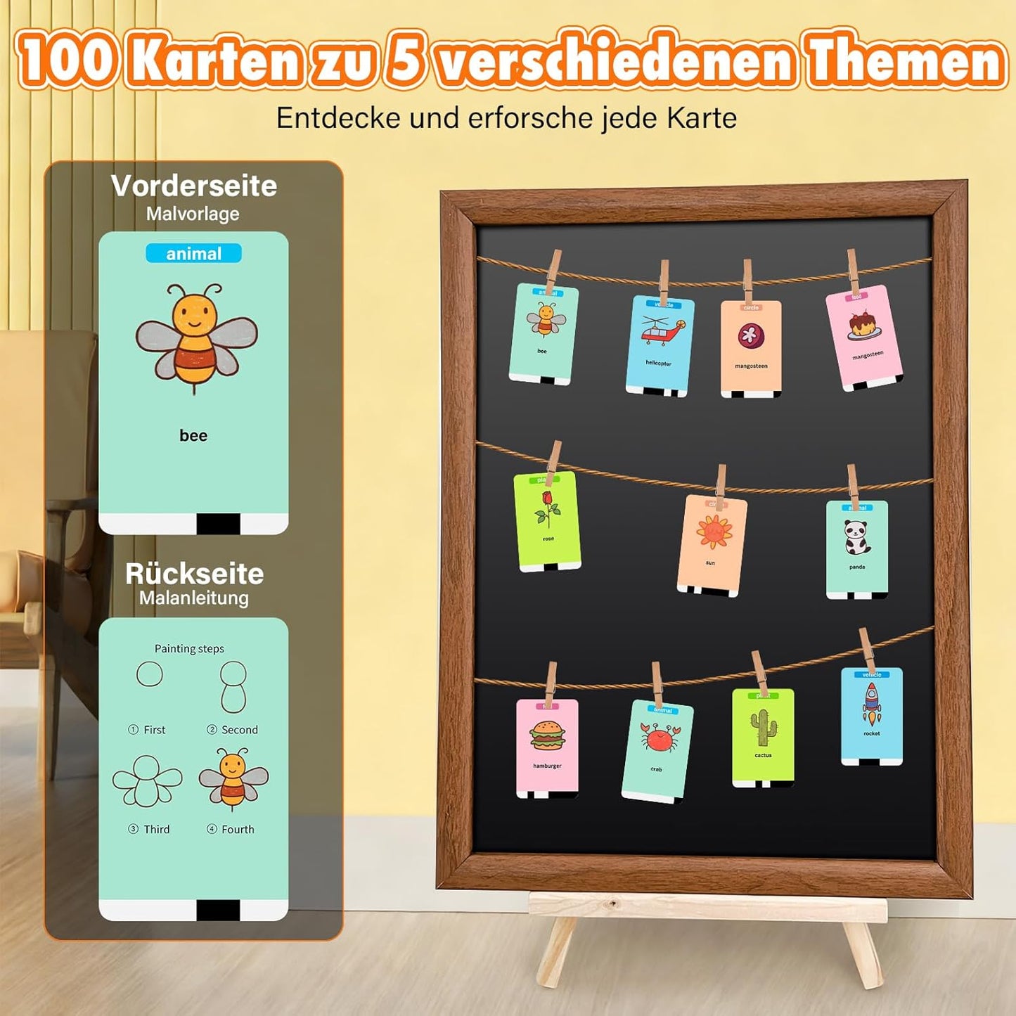 Zeichenroboter mit Sprachfunktion, 100 Karten und Stiften, Weiss