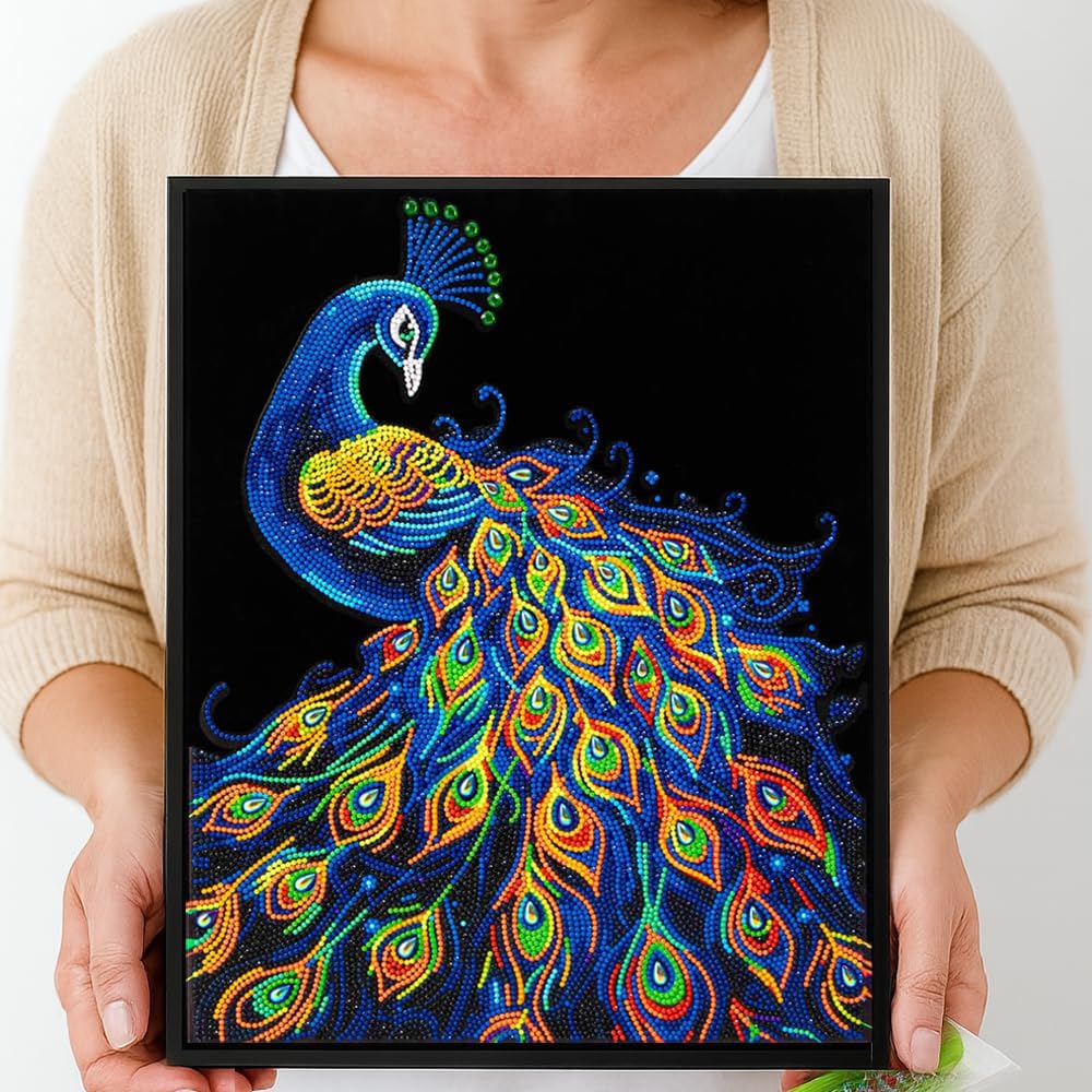 Diamond-Painting-Set Neon Pfau