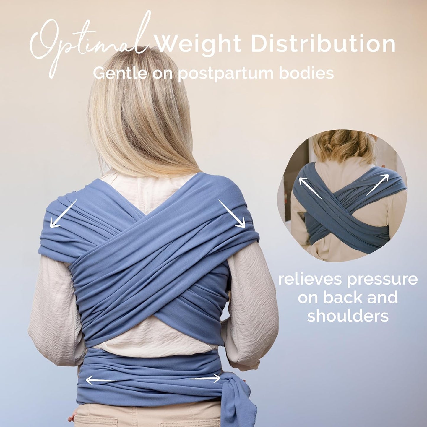 Babytragetuch ab Geburt bis 15 kg, Vintage Navy Blue Cotton