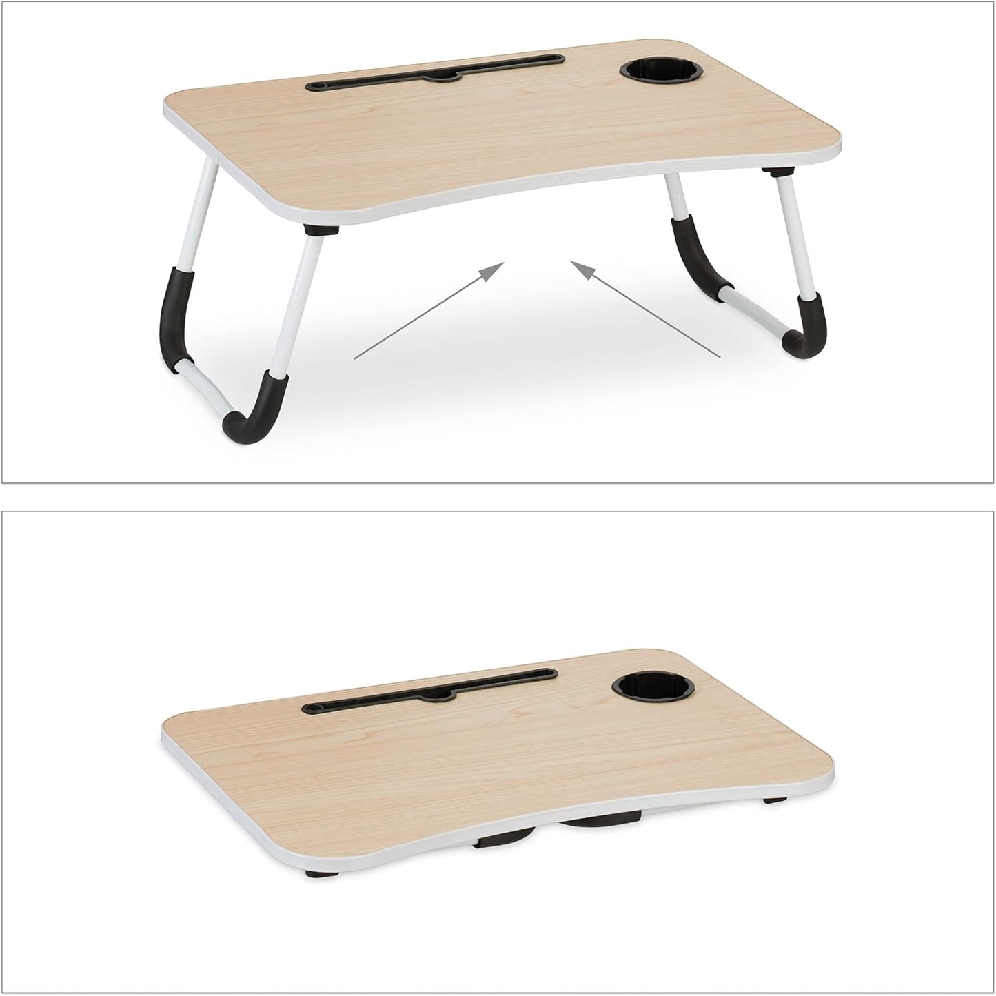 Klappbarer Laptoptisch mit Getränke- und Tablethalter