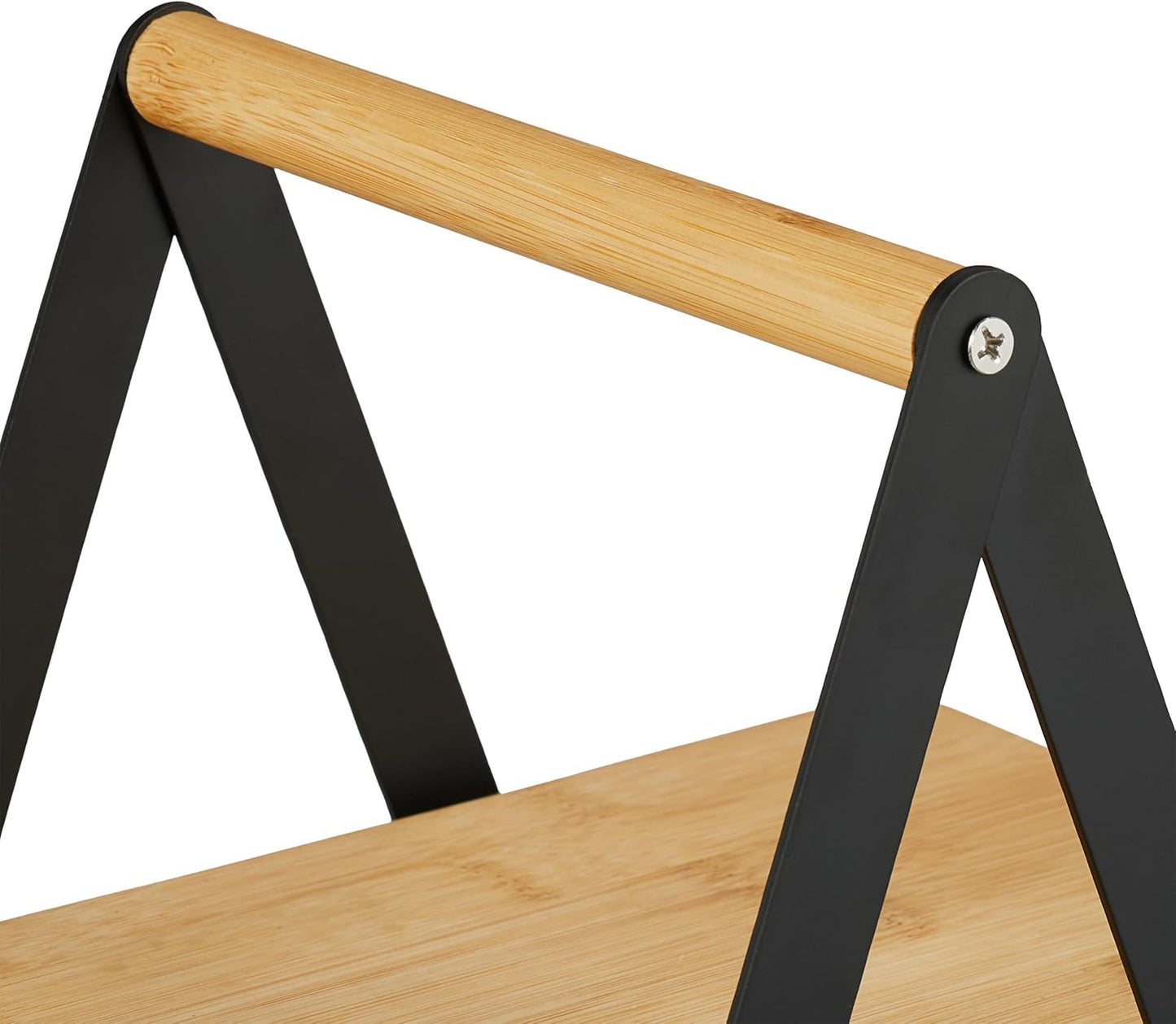 Etagere mit 2 Etagen aus Bambus und Metall, 2 Etagen