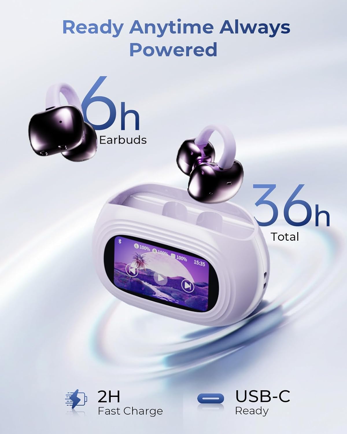 Übersetzer Ear-Clip-Ohrhörer, Lila