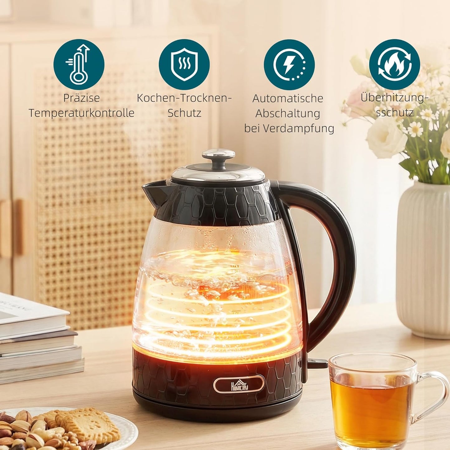 Wasserkocher-Toaster-Set mit Schnellkochfunktion