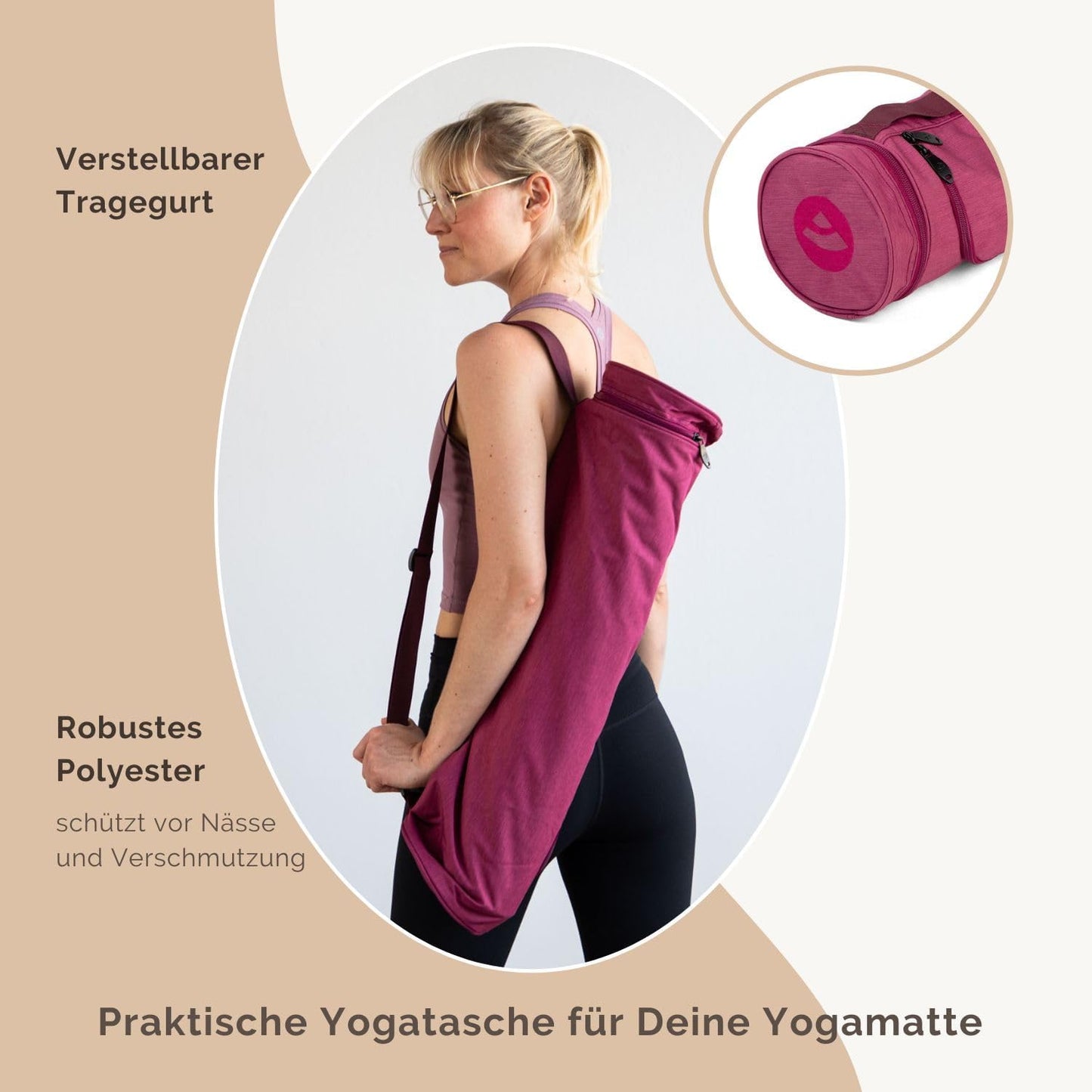 Yogatasche ASANA, Schiefergrau 60 cm