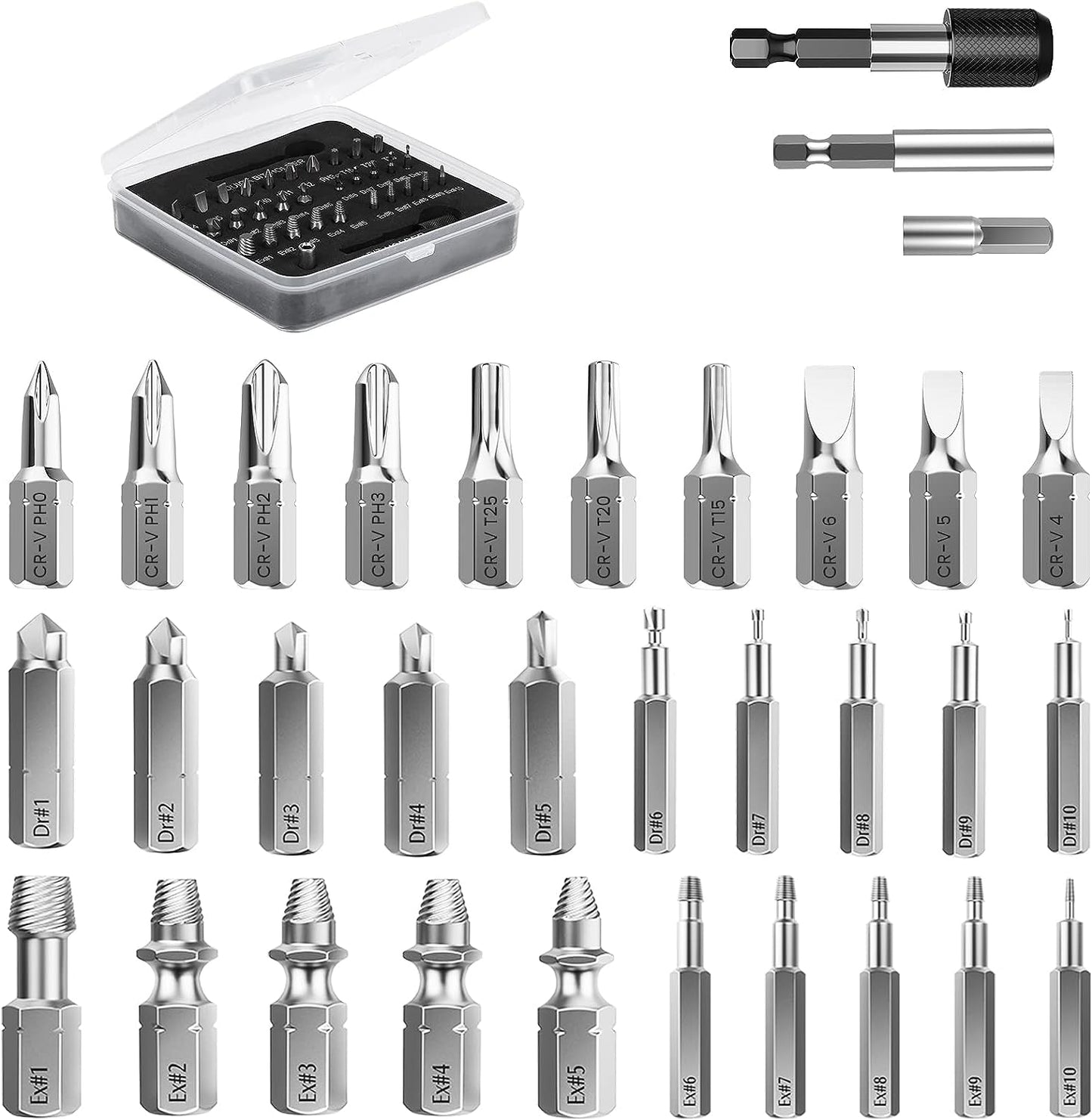 33-teiliges Schraubenausdreher Set-, 33pcs Schwarz