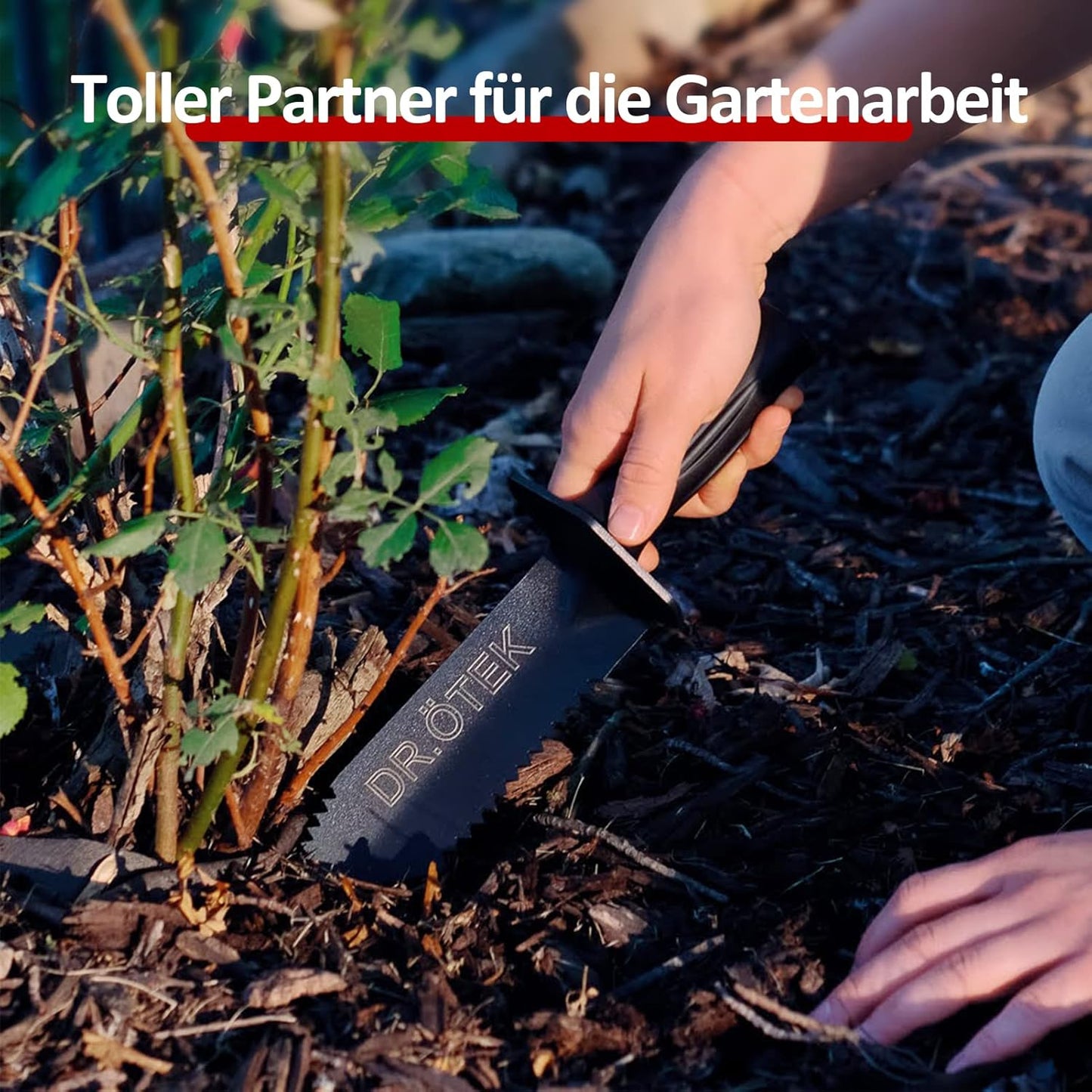 Doppelt gezahnte Digger-Schaufel mit Messskala