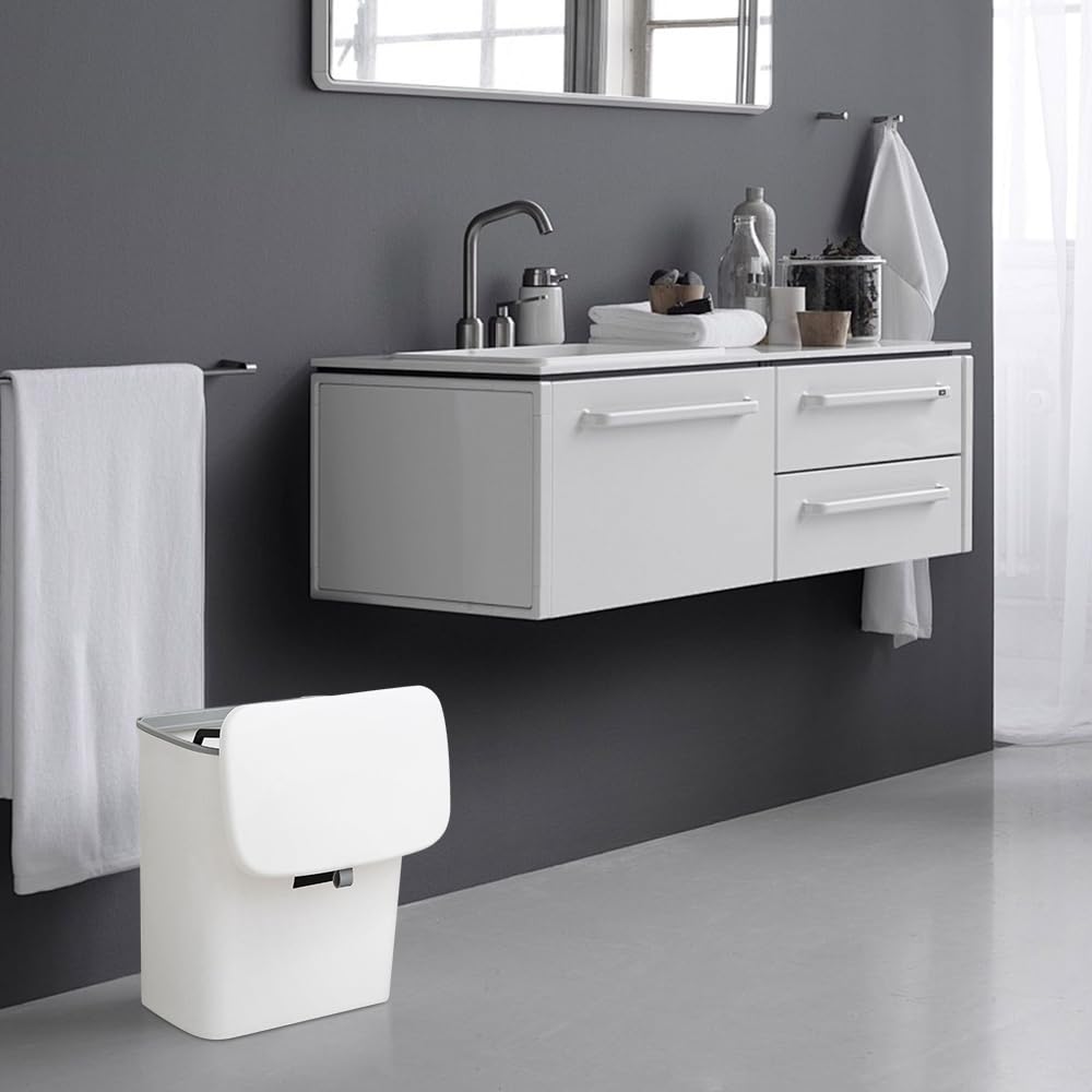 Mülleimer zum Aufhängen, 29,5 X 16 X 26 Cm – Weiss – 1 Stück
