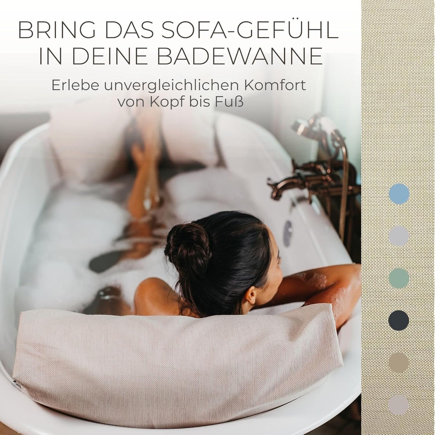 2-teiliges Badewannenkissen-Set, schnell trocknend, Beige 2er Set S