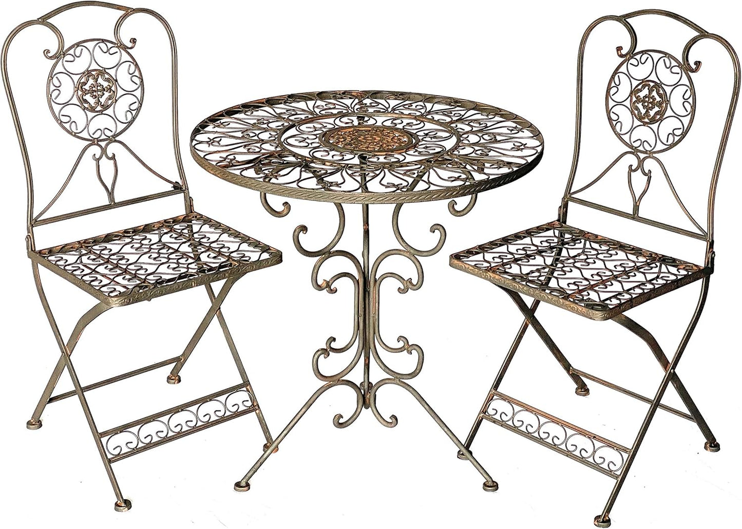 Bistroset Antik aus Metall (3-teilig, klappbar)
