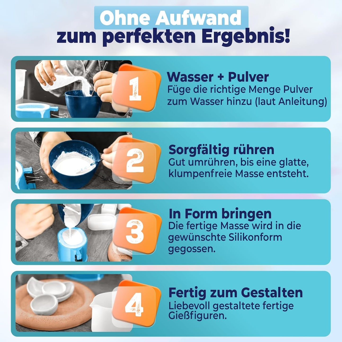 Giessmasse für Silikonformen, Extra Weiss 3,0kg