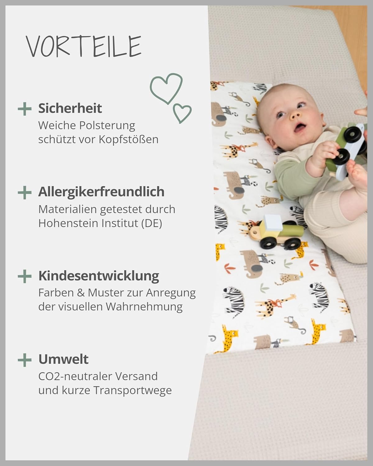 Baby Krabbeldecke 120x120 cm, Sand-savanne 120x120cm