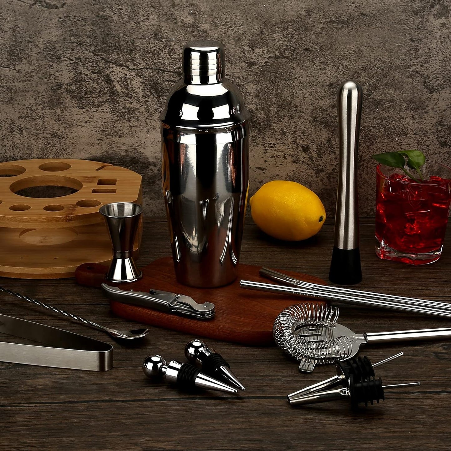 Cocktail-Shaker-Set, Silber