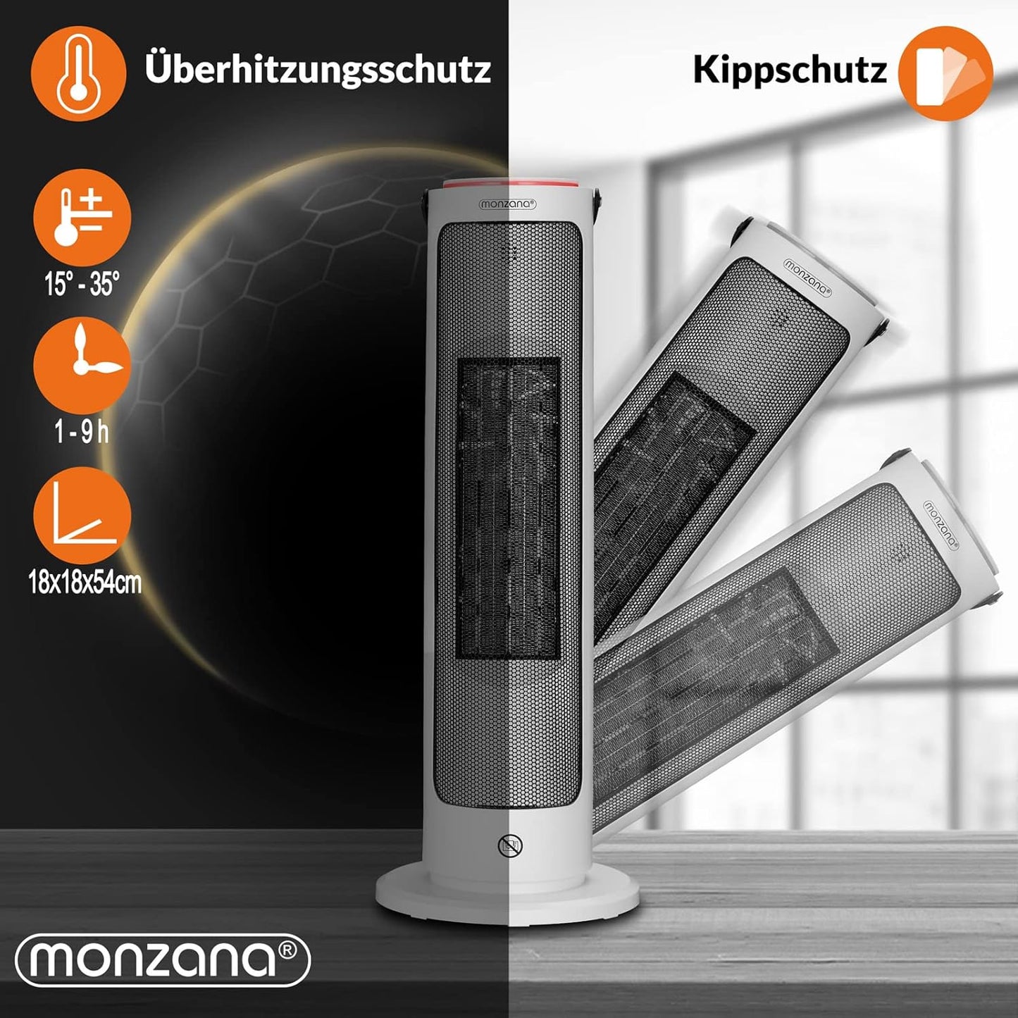 Keramik Heizlüfter mit Fernbedienung, Weiss