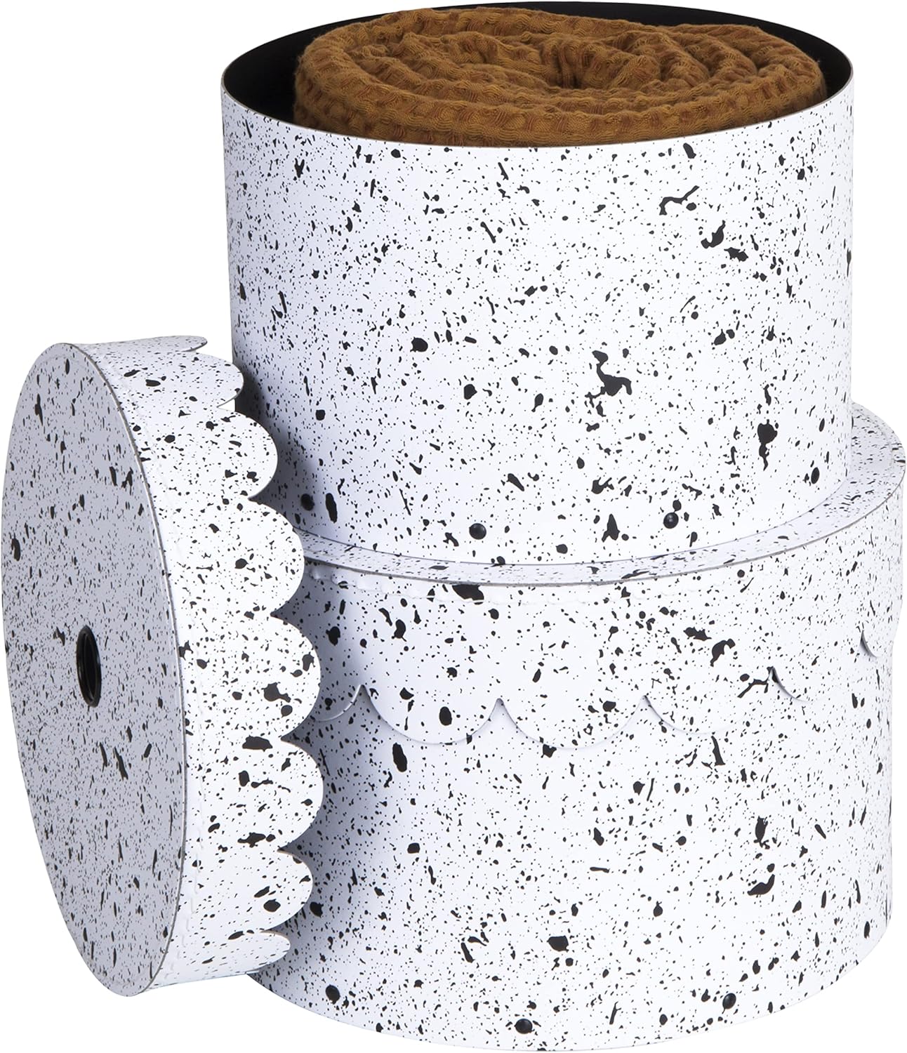2er-Set Runde Aufbewahrungsboxen mit Deckel, Schwarz Gesprenkelt