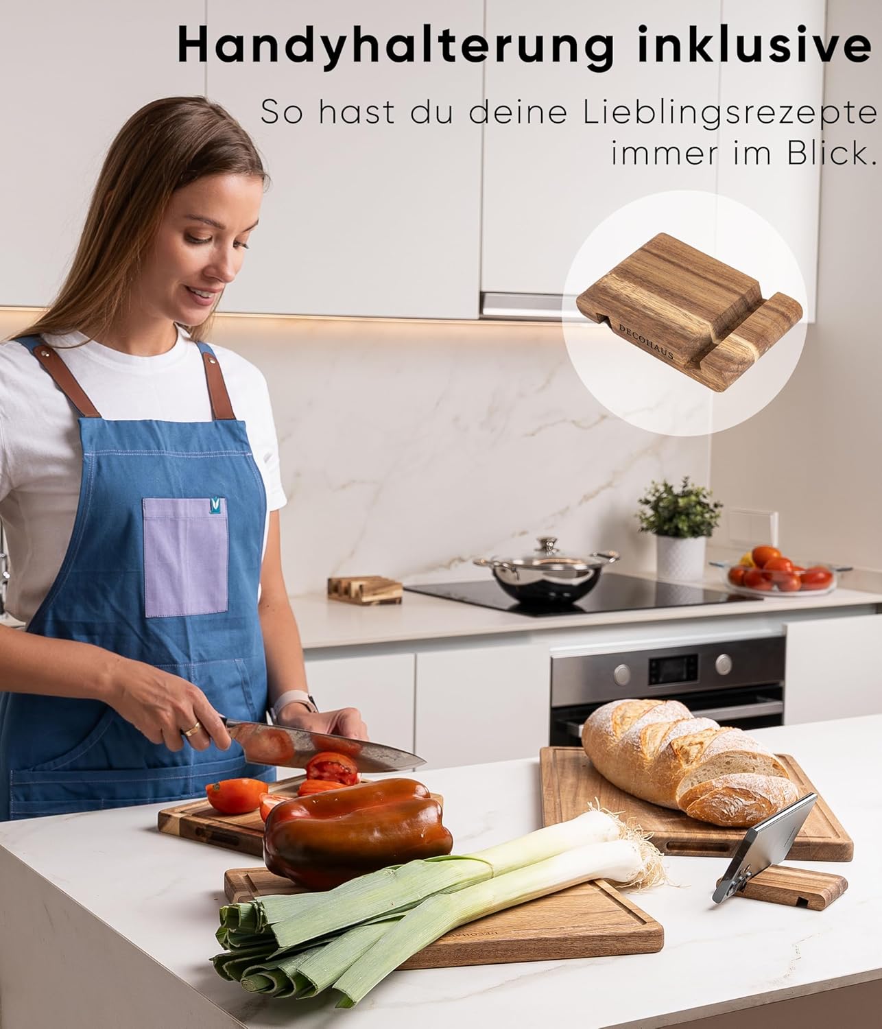 Holzschneidebrett-Set, 3er Set, Akazienholz