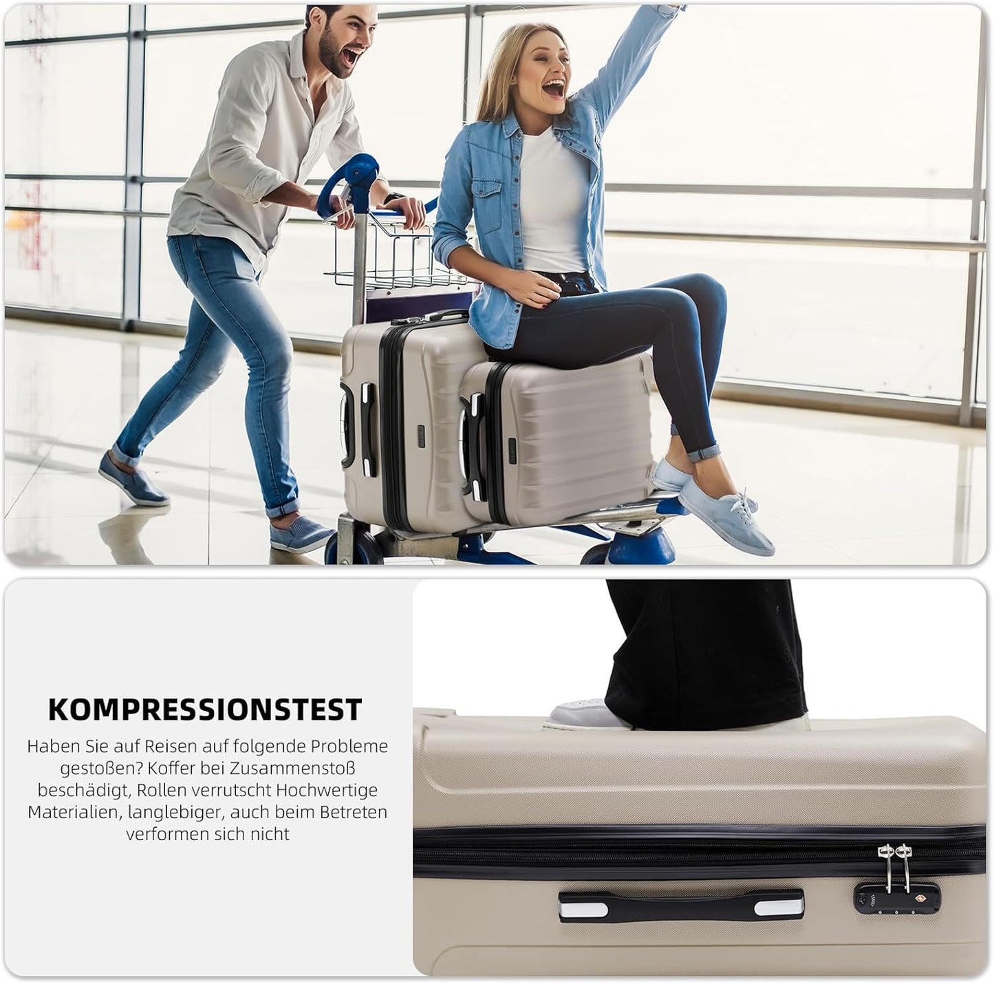 Handgepäckkoffer, Champagner|M
