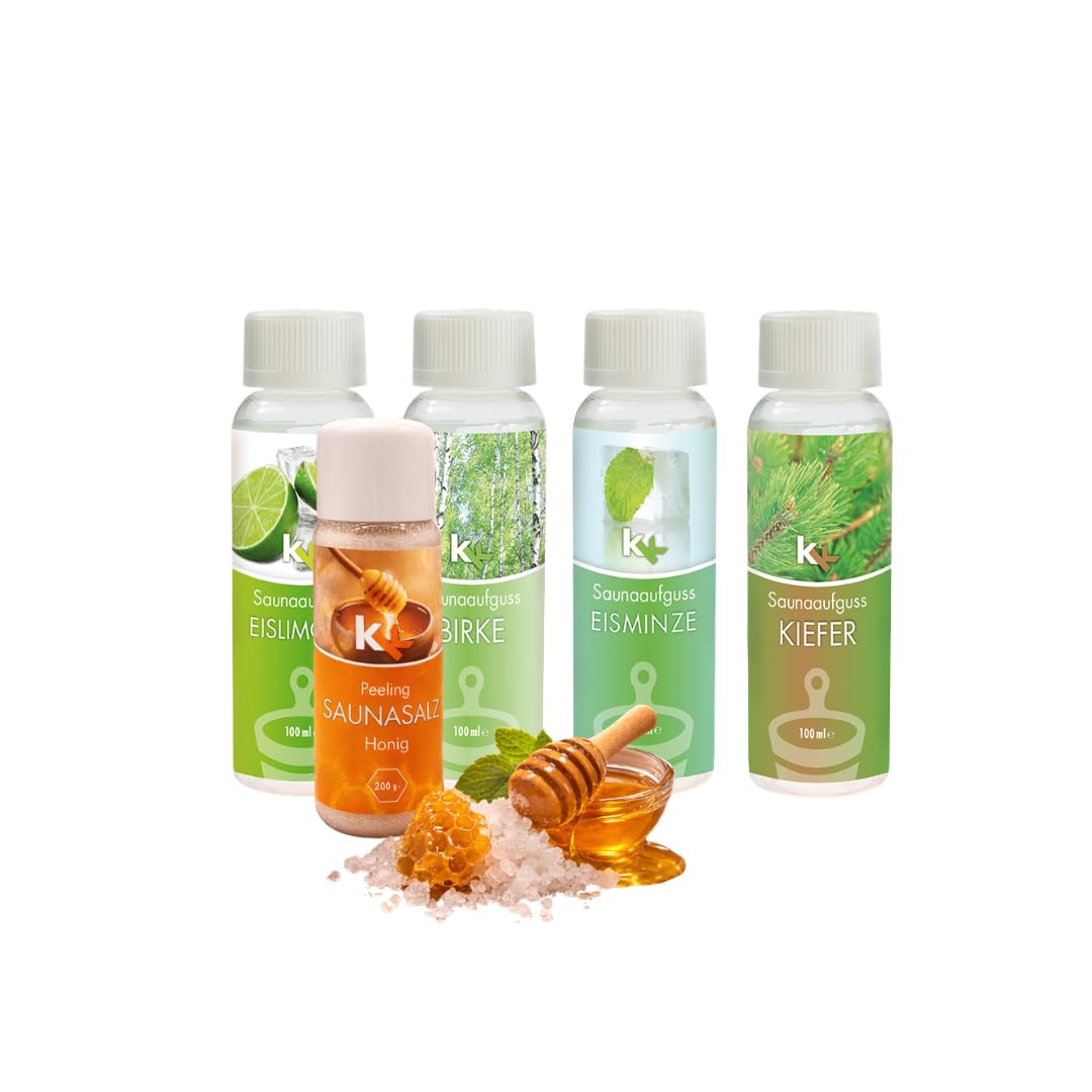 Saunaaufguss-Geschenkset Skandinavien + Honig Saunasalz Peeling, Skandinavien
