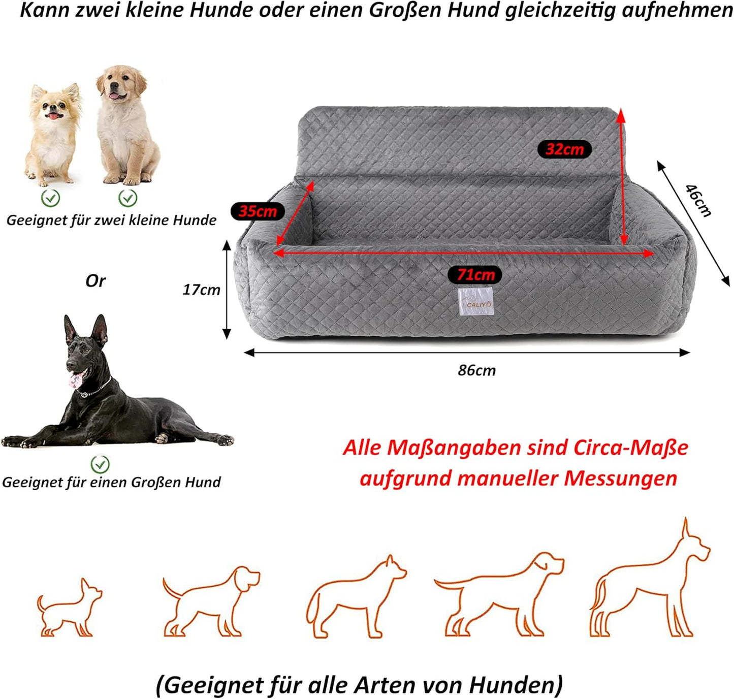 Hunde Autositz mit Sicherheitsgurt, Hellgrau(XL)