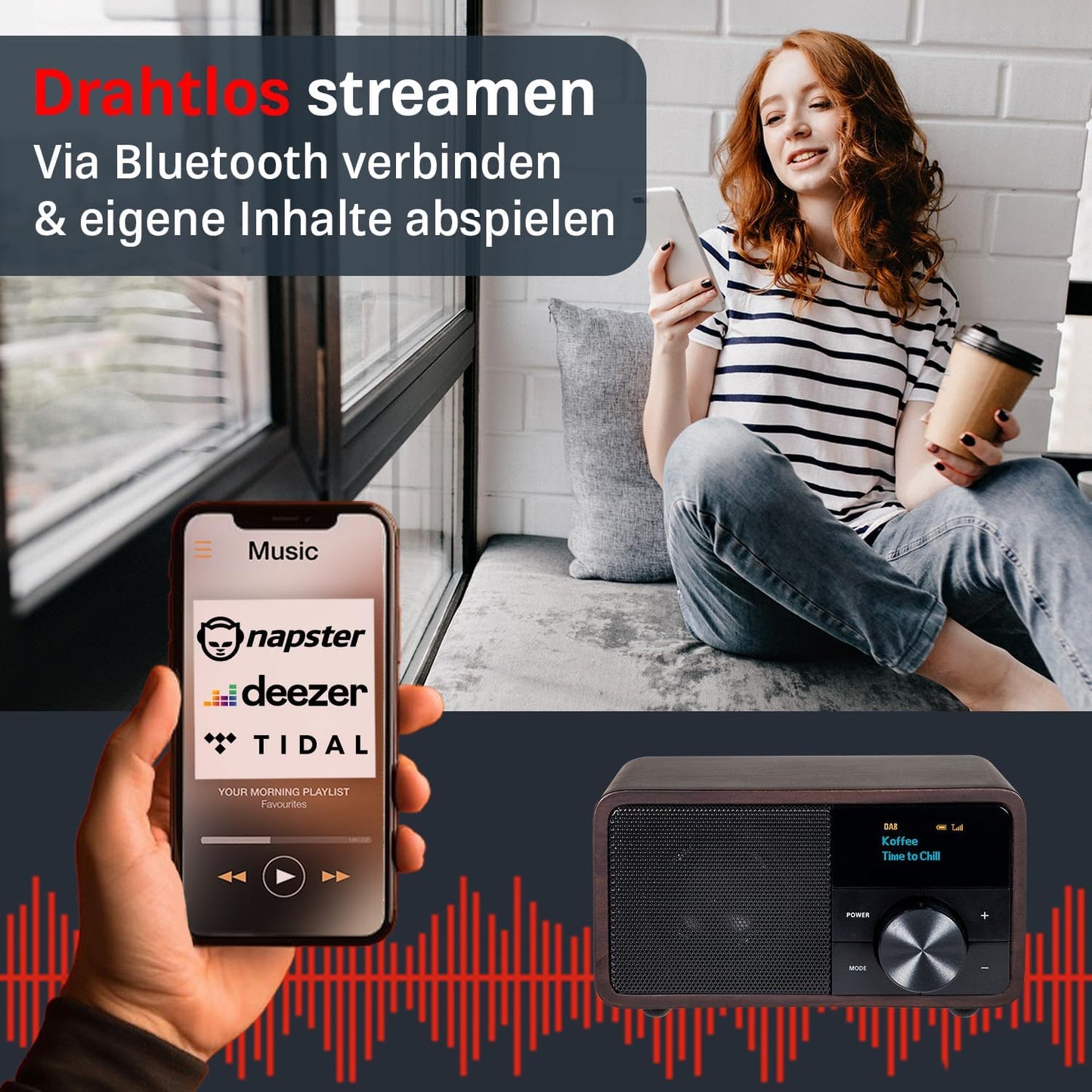 Digitalradio DAB+ 1 mini, Holz Dunkel|DAB+ 1 Mini