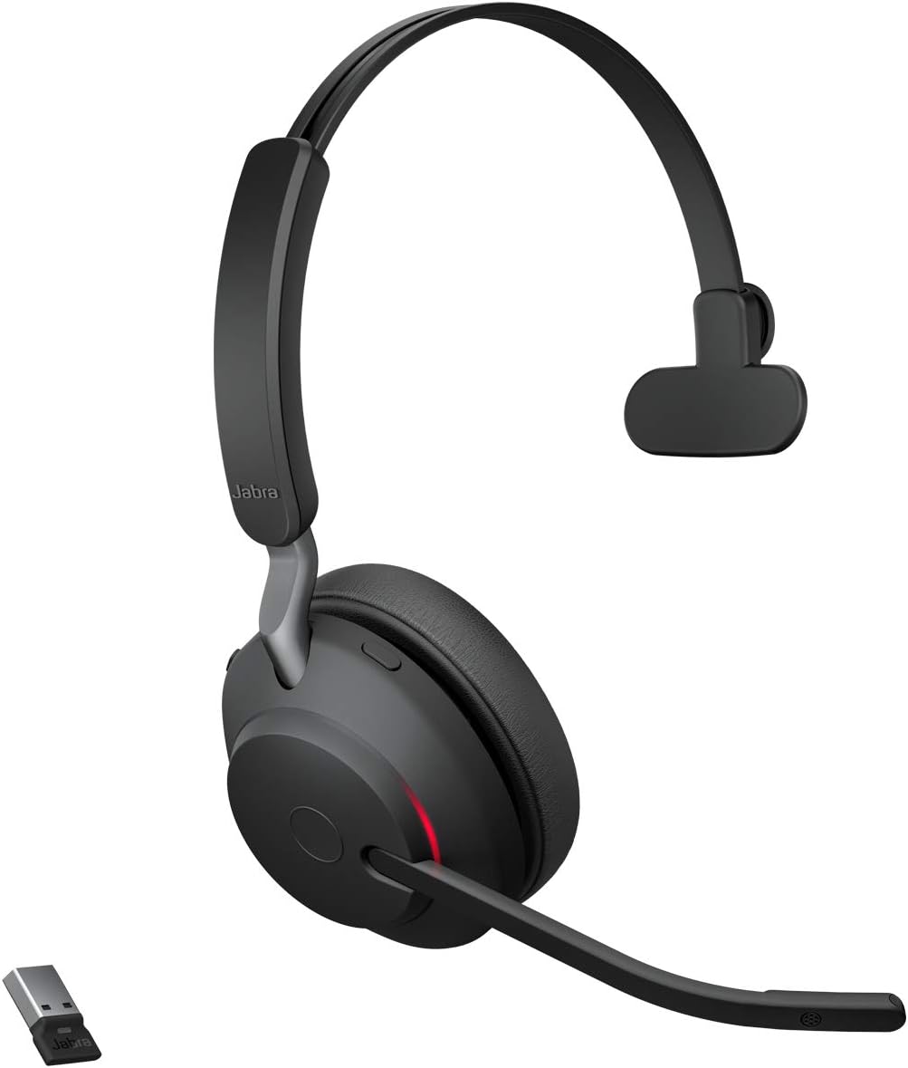Evolve2 65 Mono-Headset mit Geräuschunterdrückung, USB-A dongle, Mono, Alle Plattformen, Schwarz