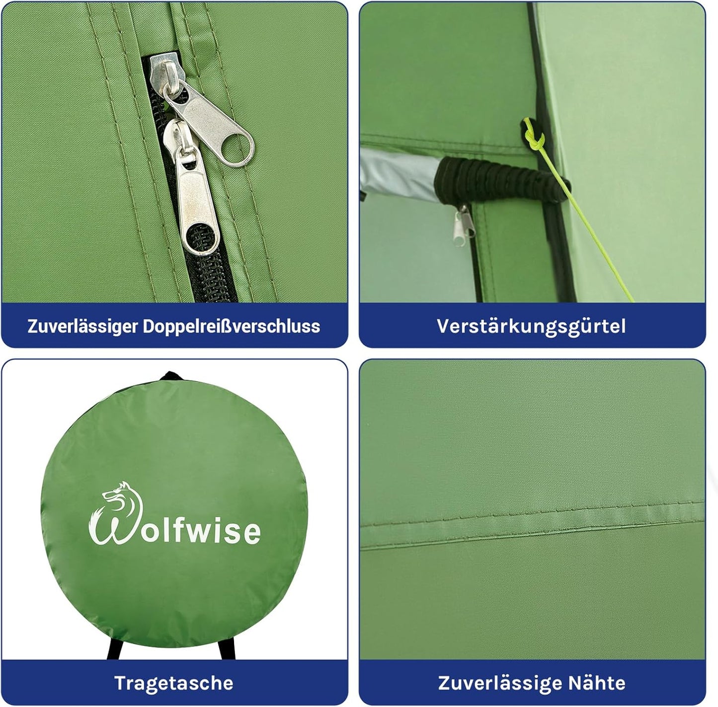 Pop Up Duschzelt, Grün Grosszügig: H 190cm, W 120cm