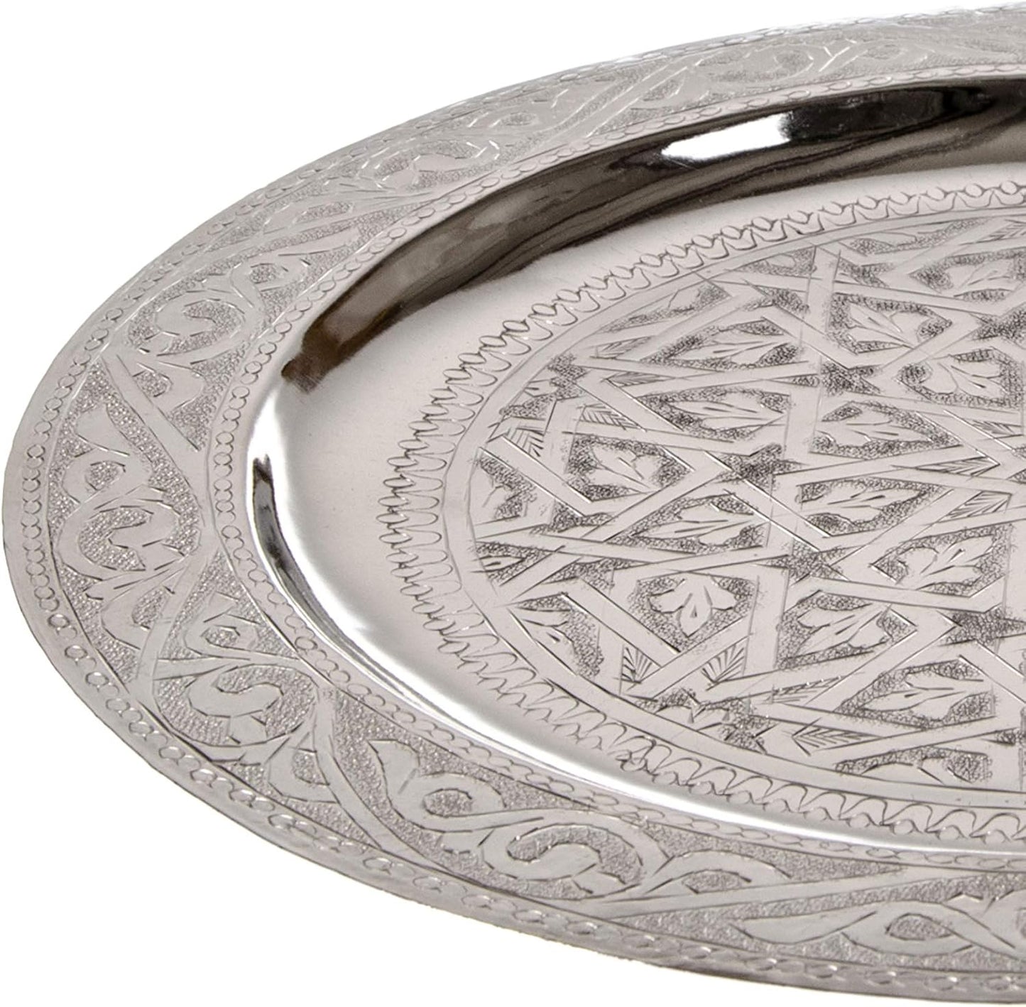 Orientalisches Dekotablett, Silberfarben
