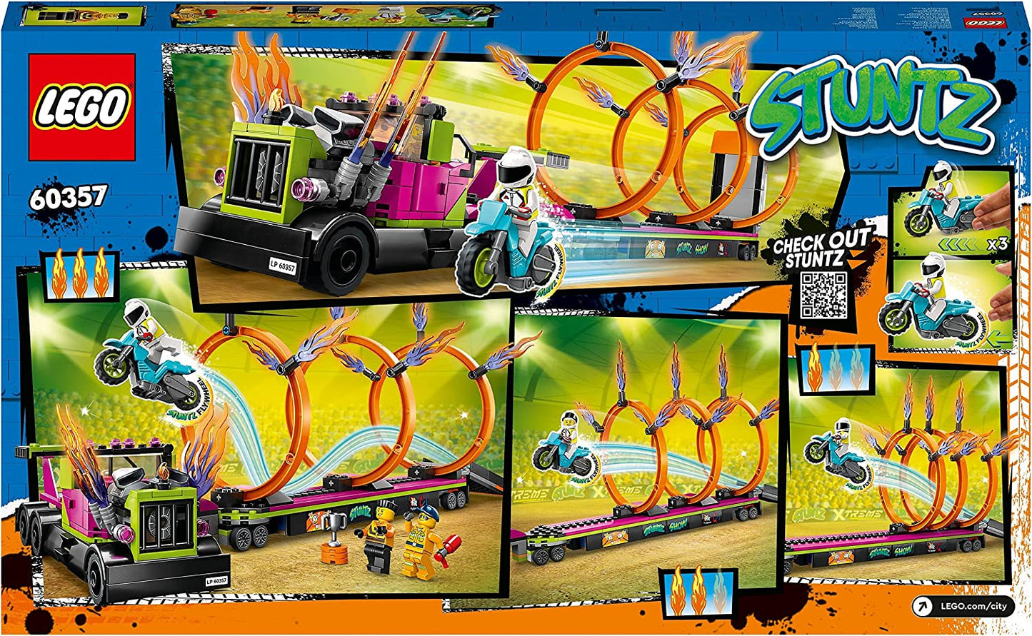 60357 City Stunttruck mit Feuerreifen-Challenge, Konstruktionsspielzeug, Single