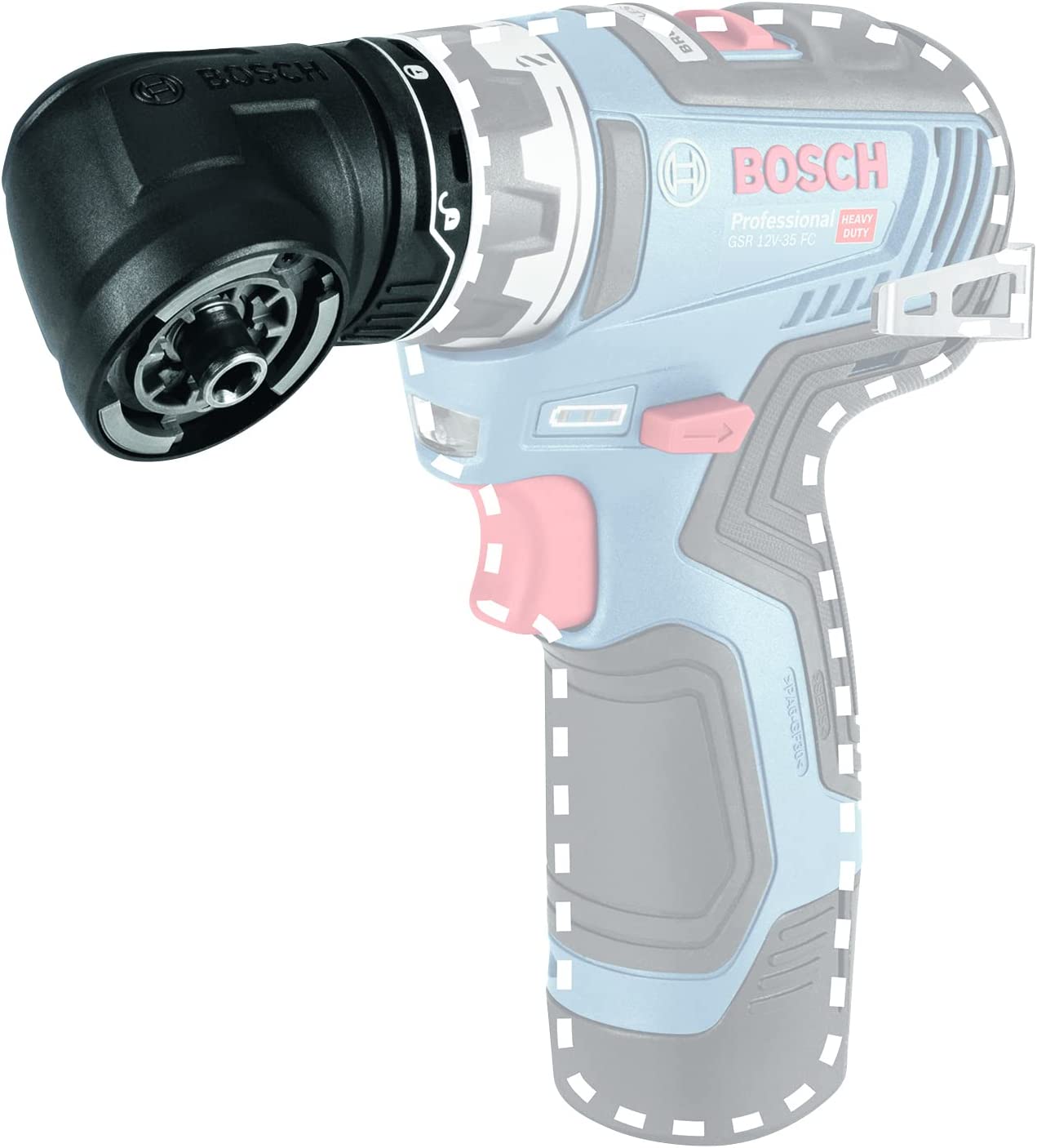 FlexiClick-Winkelaufsatz GFA 12-W Professional, Bohrfutter
