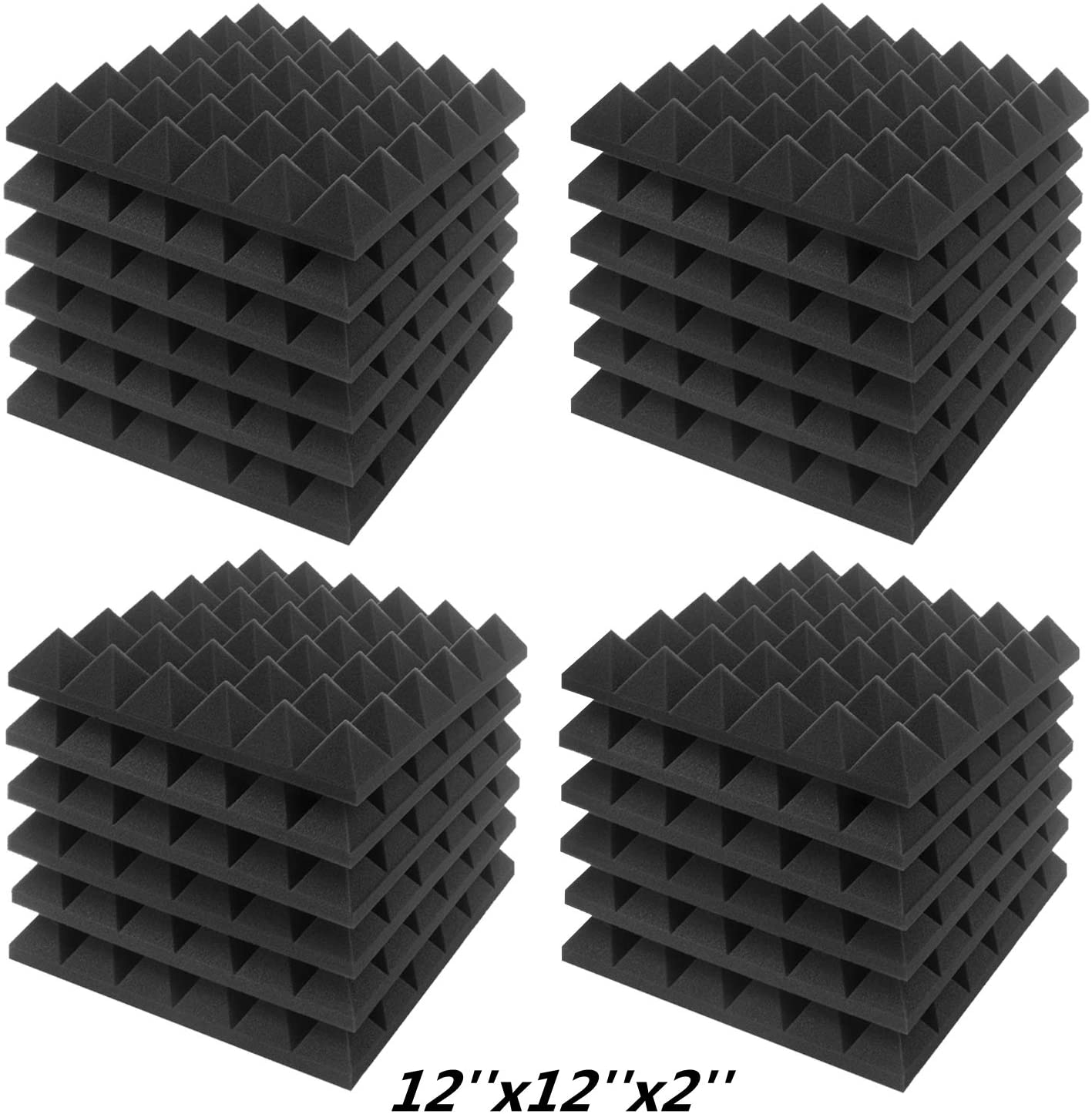 Akustikschaumstoff-Platten, anthrazit, 24 Pack of 5 X 30 X 30cm Anthrazit