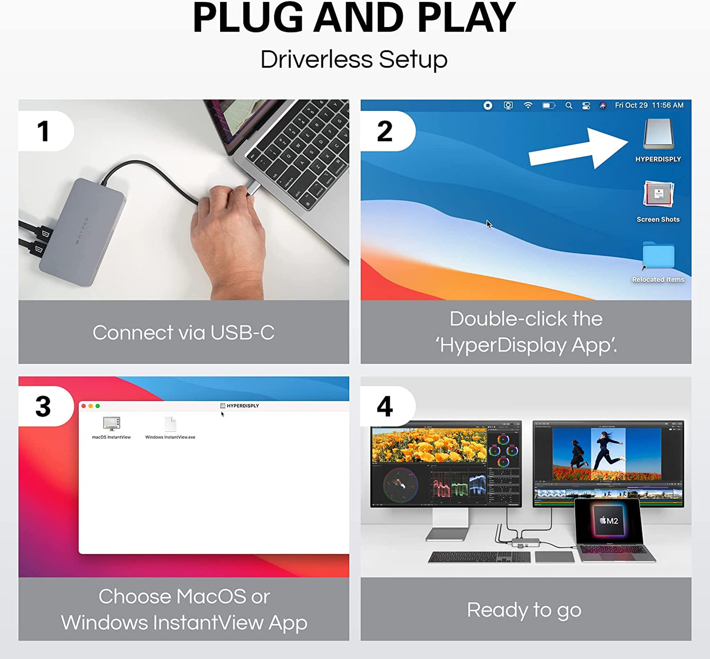 Dual 4K HDMI 10-in-1 USB-C, Dockingstation